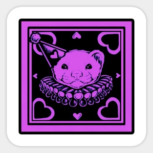 Love Ferret In Purple - Black Outlined Version Sticker